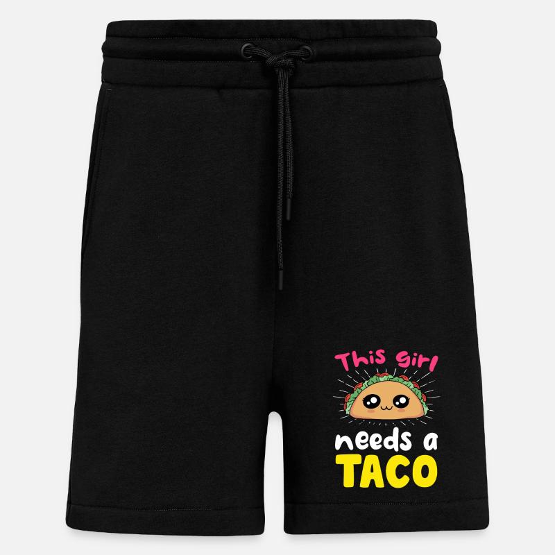 This girl needs a taco - Shorts - made by SPREAD - SOLID BLACK