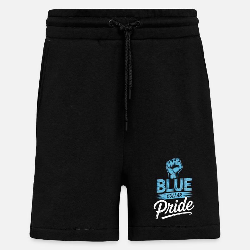 Col bleu Ouvrier Ouvrier du bâtiment - Short bio décontracté fabriqué en UE - SOLID BLACK