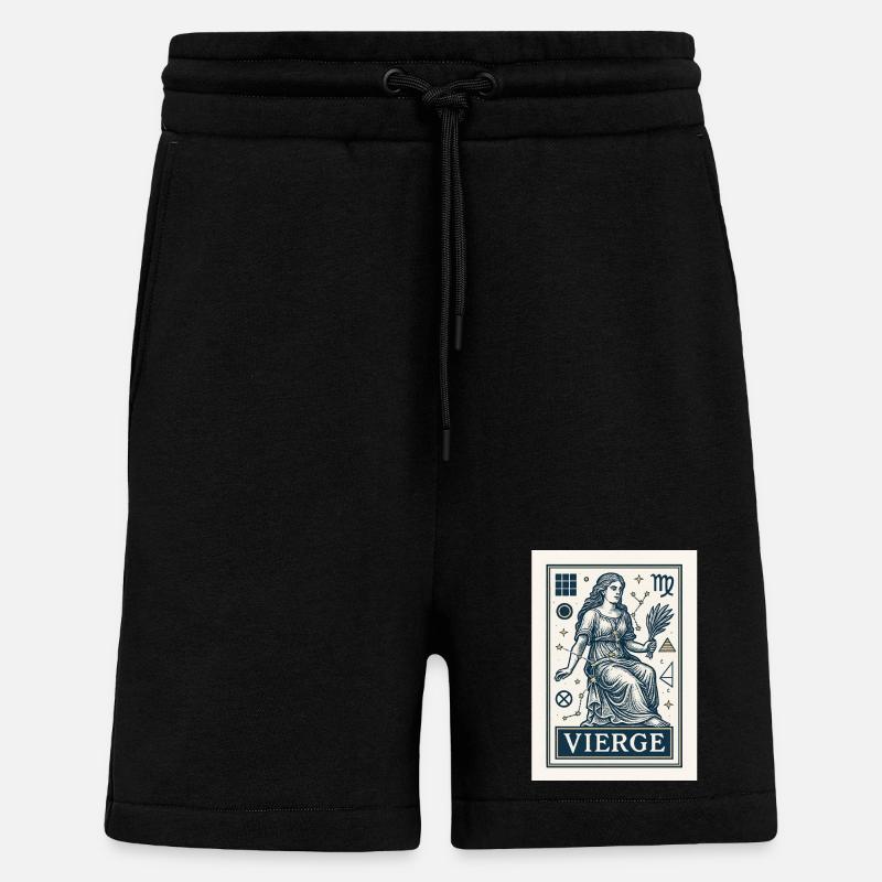 Signe astrologique de la Vierge - Astrologie - Short bio décontracté fabriqué en UE - SOLID BLACK