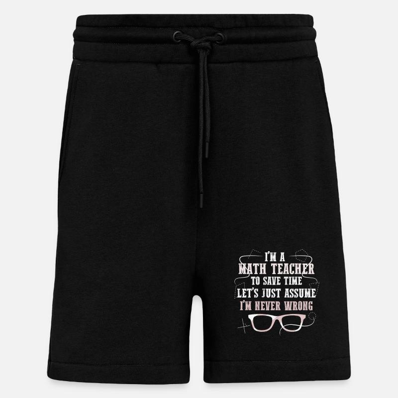 Math Teacher Geometry School Mathematics - Shorts - made by SPREAD - SOLID BLACK