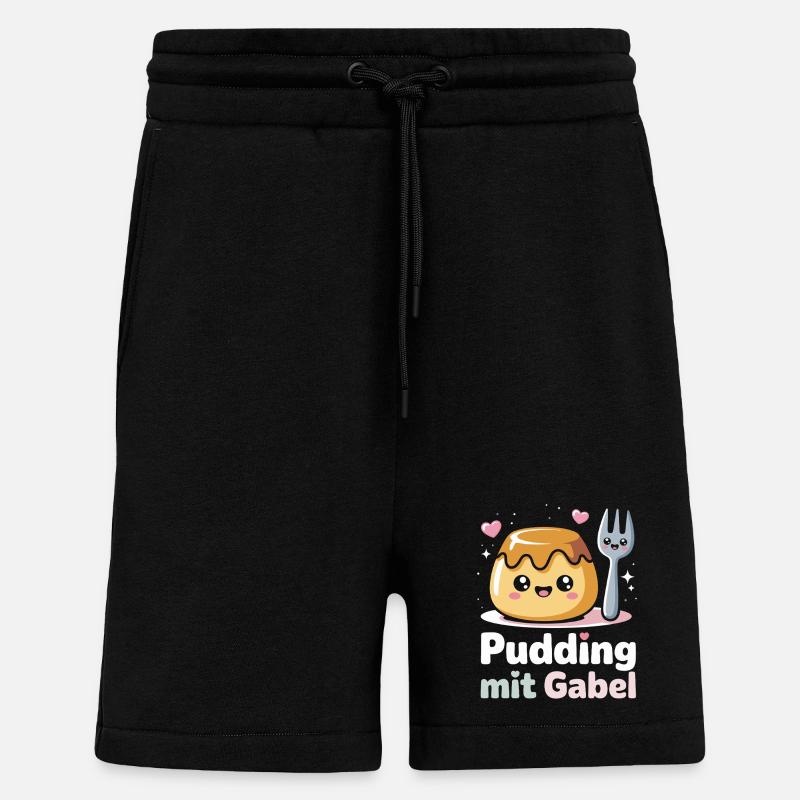 Pudding à la fourchette - Short bio décontracté fabriqué en UE - SOLID BLACK