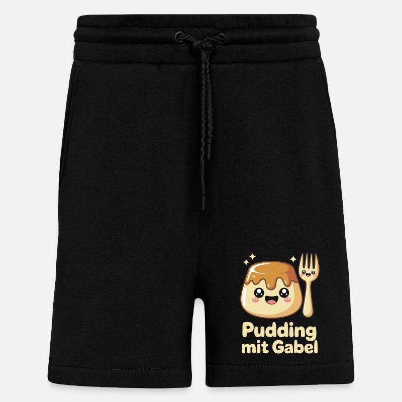 Pudding Mit Gabel - Shorts - made by SPREAD - SOLID BLACK