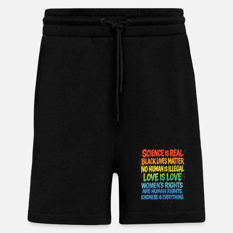 Rainbow Statement – Human Rights Pride - Shorts - made by SPREAD - SOLID BLACK