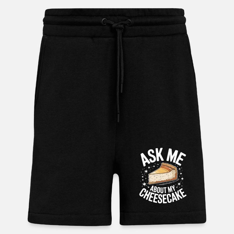 Demande-moi mon cheesecake - Short bio décontracté fabriqué en UE - SOLID BLACK