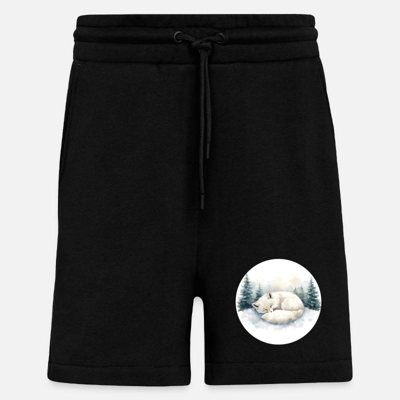 Polarfuchs Schneeschlaf Aquarell - Shorts - made by SPREAD - SOLID BLACK