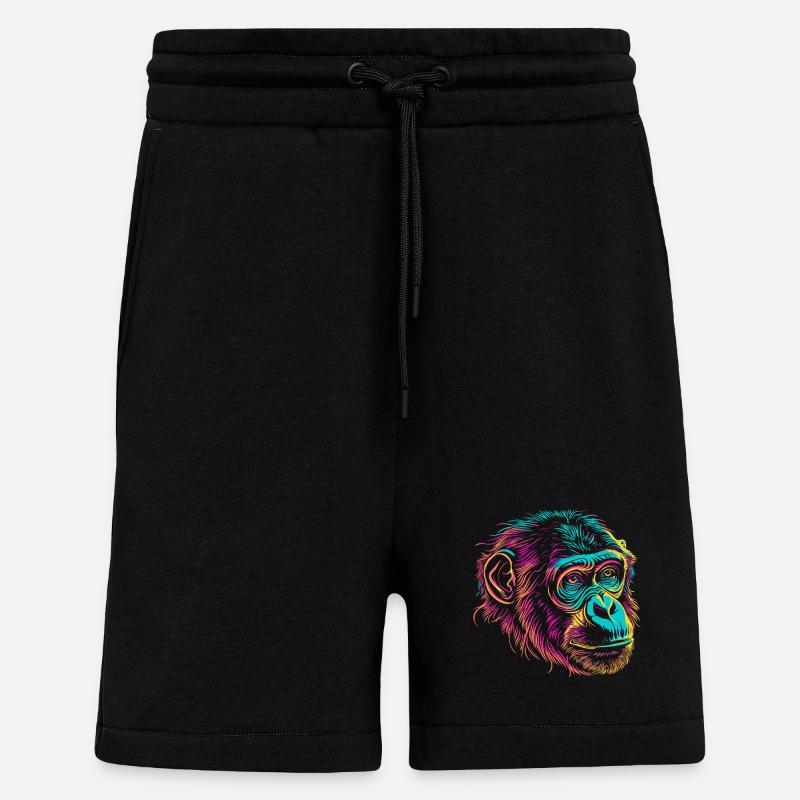 Neonaffen-Porträt Farbexplosion - Shorts - made by SPREAD - SOLID BLACK