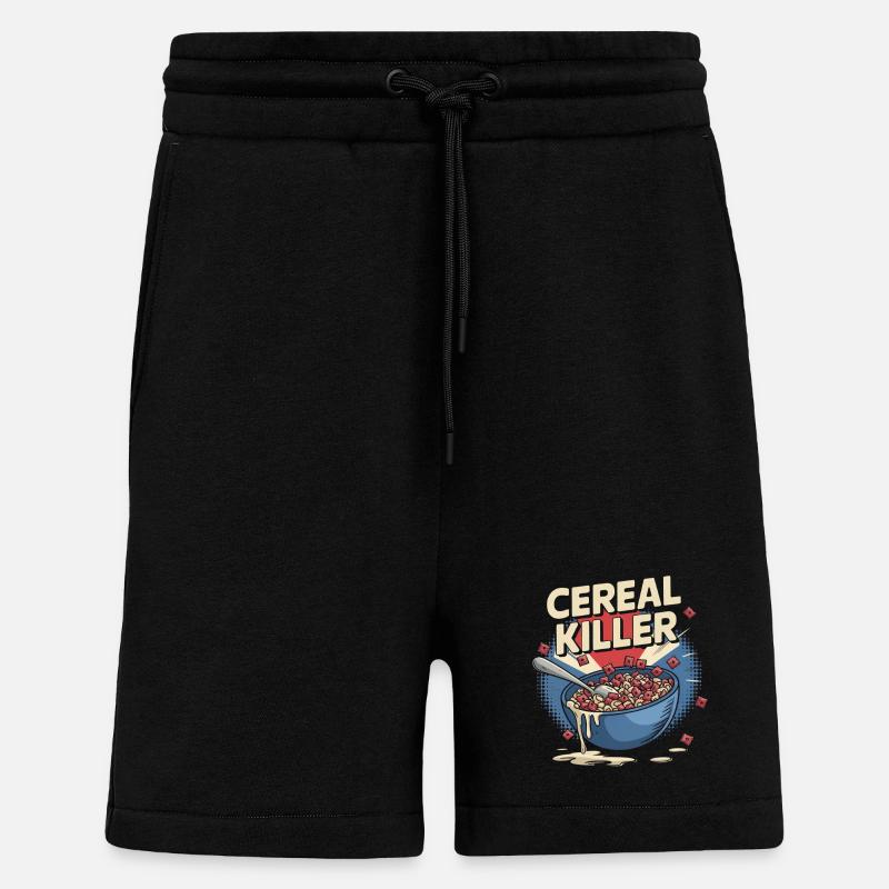 Cereal Killer - Retro Frühstück - Shorts - made by SPREAD - SOLID BLACK