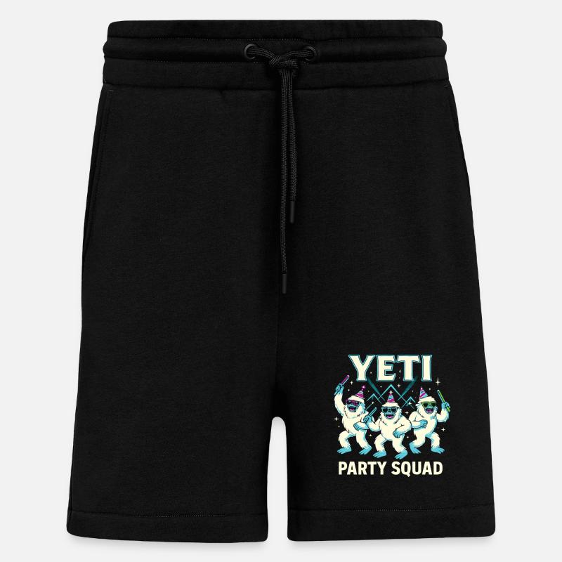Yeti Party Squad – Fun Winter and - Shorts - made by SPREAD - SOLID BLACK