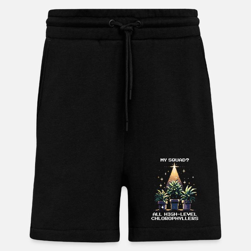 High-Level Chlorophyllers | Pflanzen Squad Spruch - Shorts - made by SPREAD - SOLID BLACK