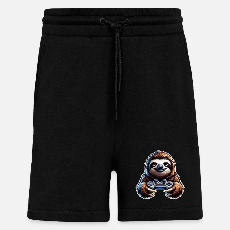 Manette de jeu Sloth - Short bio décontracté fabriqué en UE - SOLID BLACK