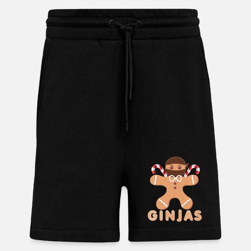 Pain d’épices masqué avec glaçage - Short bio décontracté fabriqué en UE - SOLID BLACK