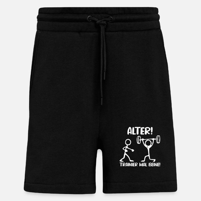 Stick Figure TRAIN LEGS Fun - Shorts - made by SPREAD - SOLID BLACK