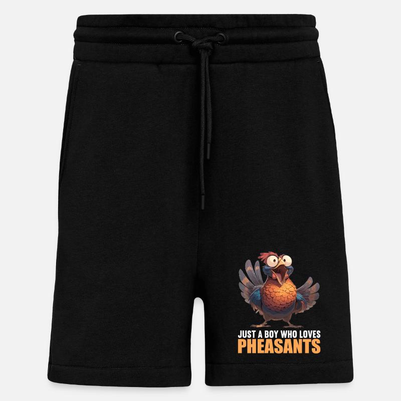 Faisans Faisan - Short bio décontracté fabriqué en UE - SOLID BLACK