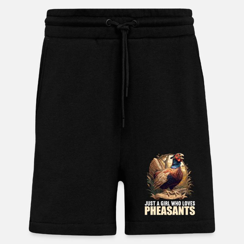 Faisans Faisan - Short bio décontracté fabriqué en UE - SOLID BLACK