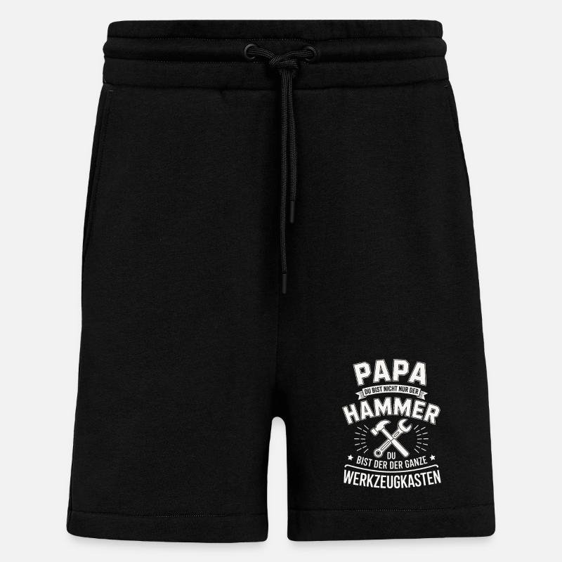 Boîte à outils Dad Hammer - Short bio décontracté fabriqué en UE - SOLID BLACK