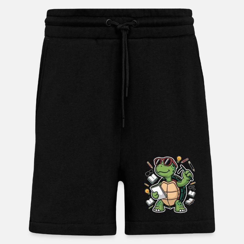 Lernende Schildkröte mit Stift - Shorts - made by SPREAD - SOLID BLACK