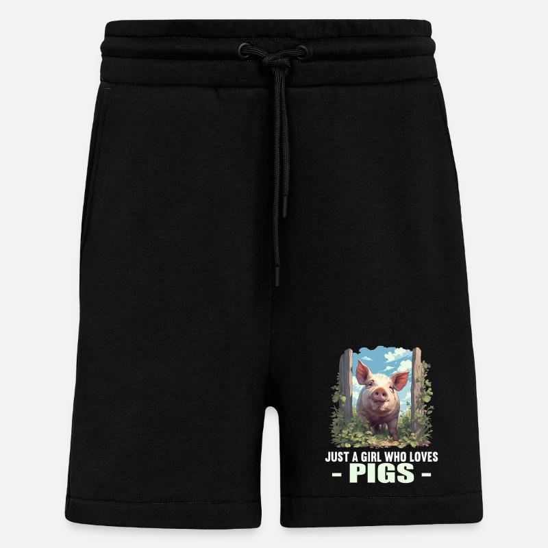 Cochon Cochon - Short bio décontracté fabriqué en UE - SOLID BLACK