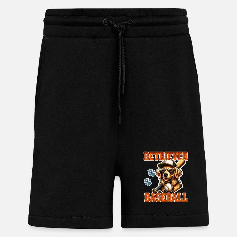Équipe de baseball Golden Retriever - Short bio décontracté fabriqué en UE - SOLID BLACK