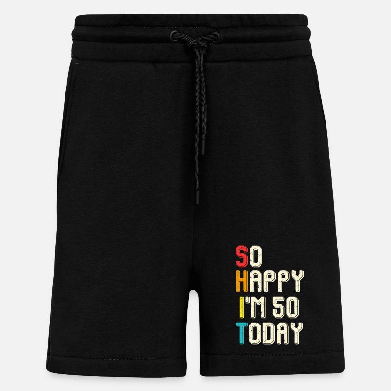 So happy 50 today - Shorts - made by SPREAD - SOLID BLACK