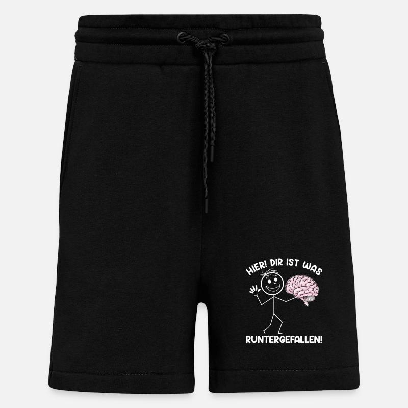 Hier Dir Ist Was Runtergefallen Sarkastischer - Shorts - made by SPREAD - SOLID BLACK