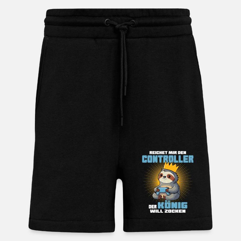 King with controller - Shorts - made by SPREAD - SOLID BLACK