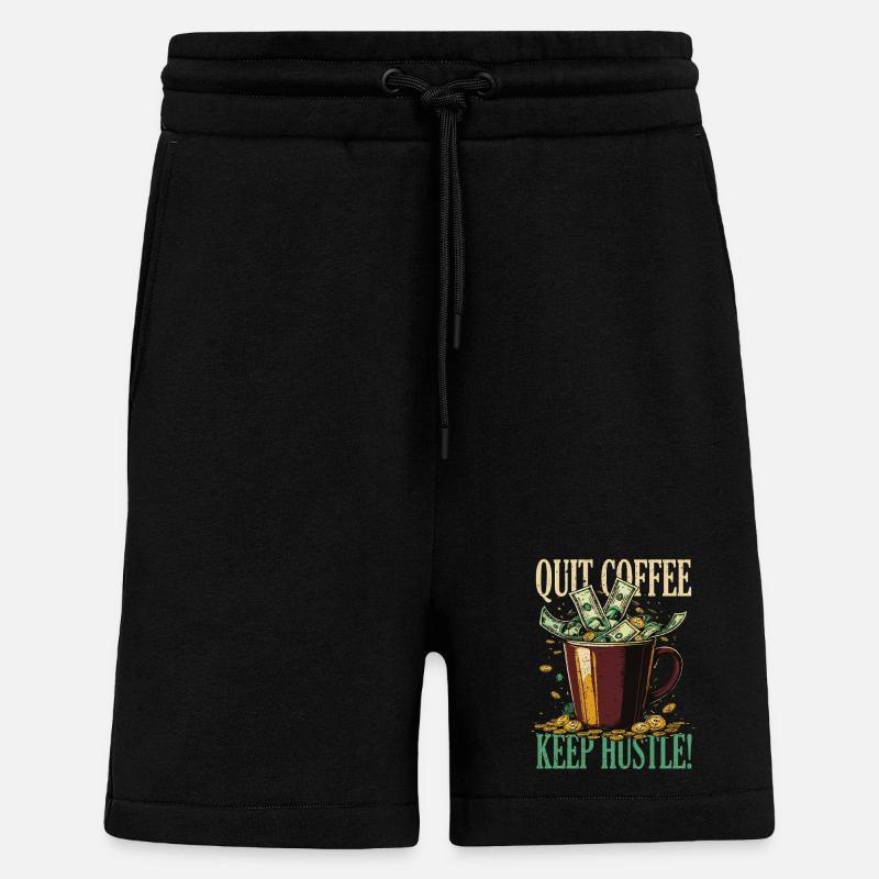 Coffee withdrawal decaffeinated ex-coffee drinker - Shorts - made by SPREAD - SOLID BLACK
