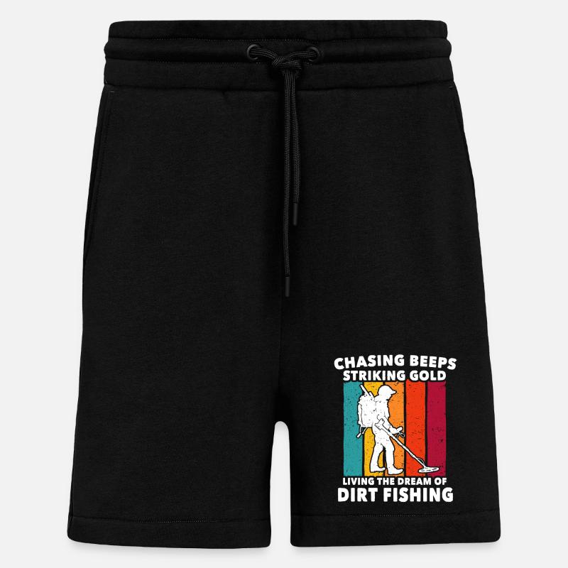 Sondages de pêche en terre - Short bio décontracté fabriqué en UE - SOLID BLACK