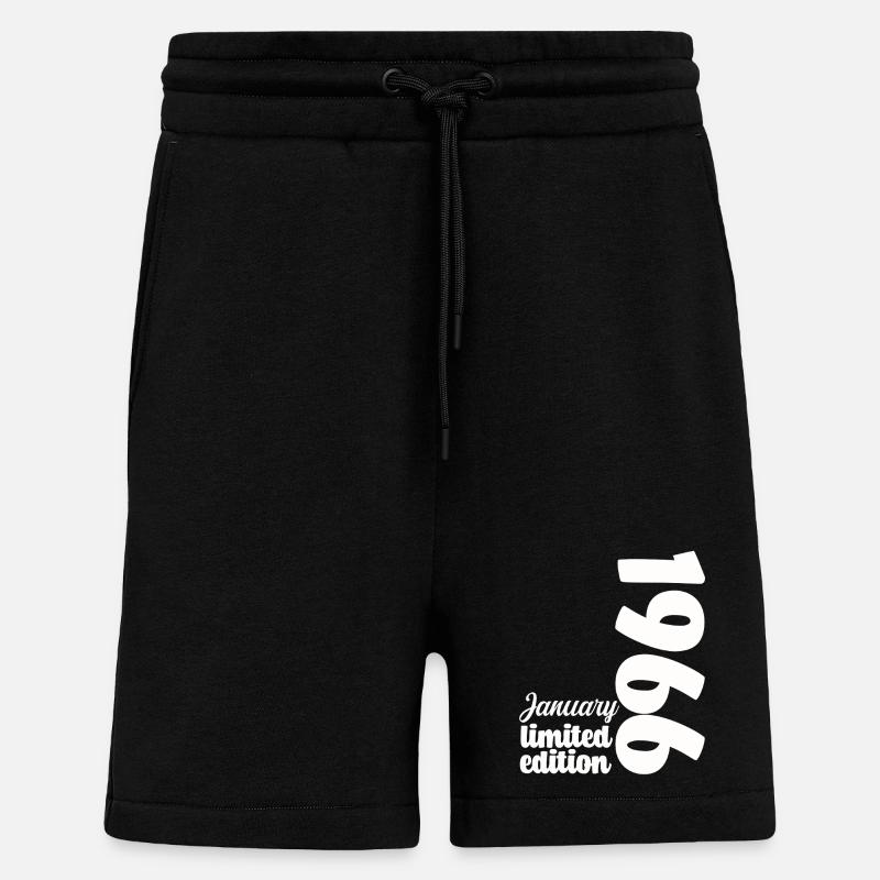 Anniversaire Janvier 1966 Limited Edition Cadeau - Short bio décontracté fabriqué en UE - SOLID BLACK