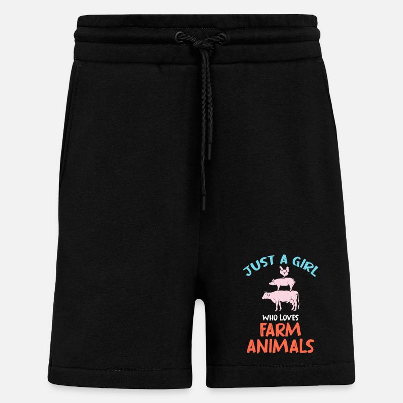 Nur ein Mädchen liebt Hoftiere - Shorts - made by SPREAD - SOLID BLACK