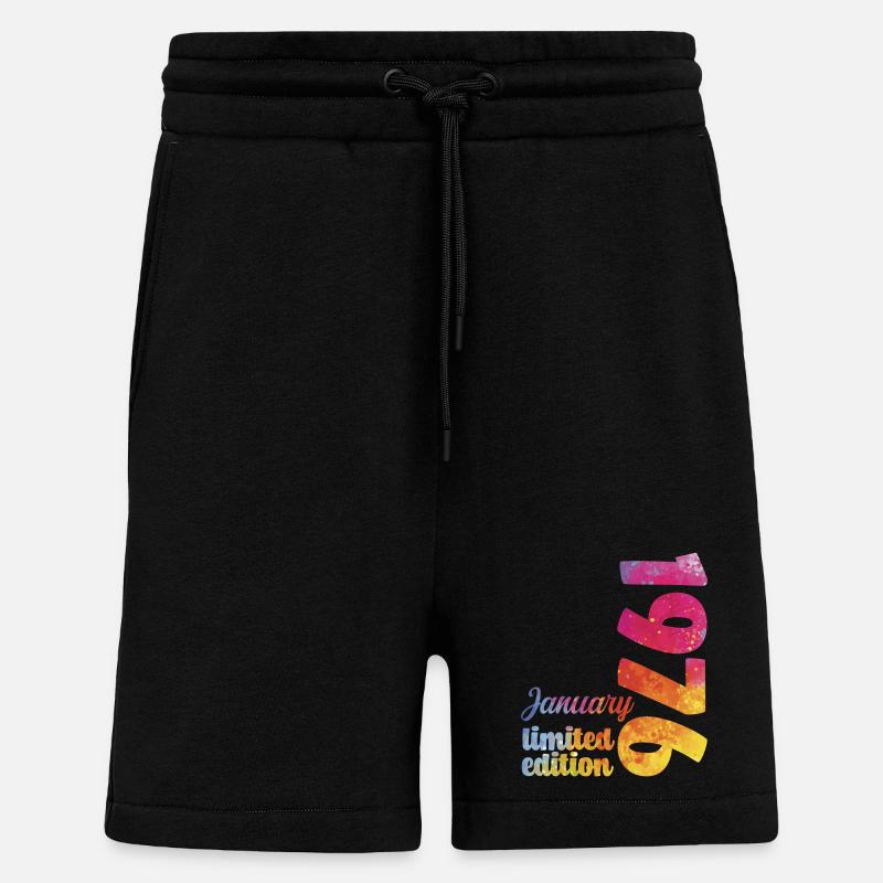Cadeau D'anniversaire Janvier 1976 Anniversaire - Short bio décontracté fabriqué en UE - SOLID BLACK