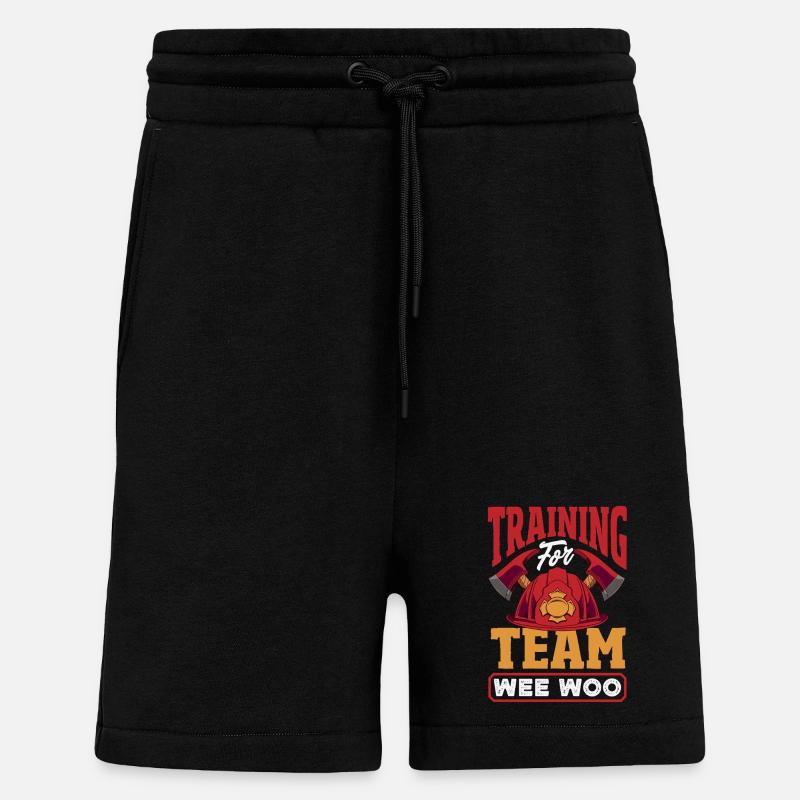 Escouade Wee Woo Pompier, Petit Pompier - Short bio décontracté fabriqué en UE - SOLID BLACK