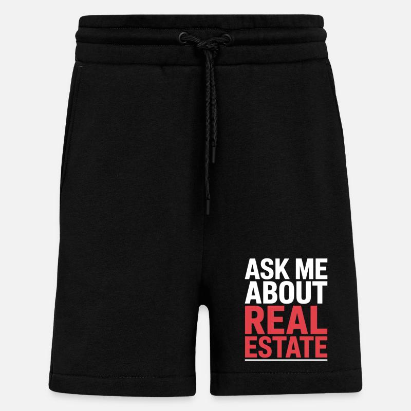 Parlez-moi de l’immobilier - Short bio décontracté fabriqué en UE - SOLID BLACK