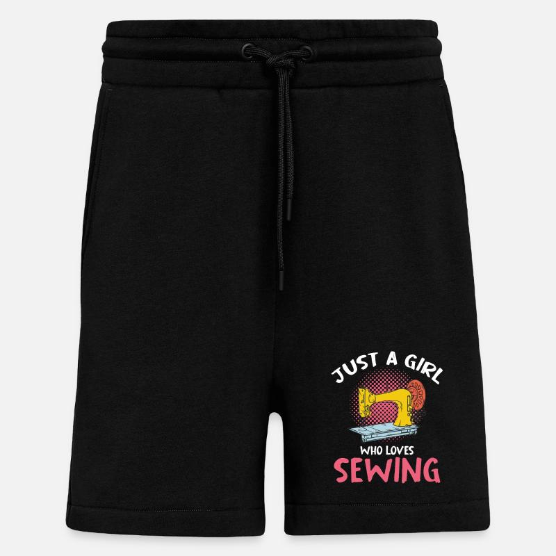 Nur ein Mädchen liebt Nähen - Shorts - made by SPREAD - SOLID BLACK