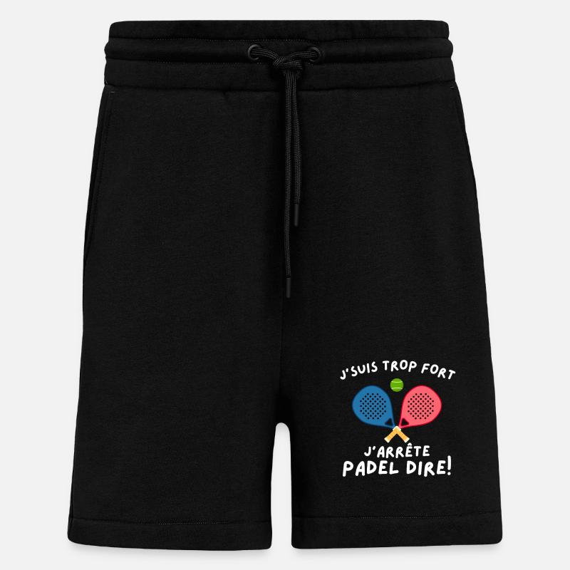 Humorvoller Mann, Padelspieler - Shorts - made by SPREAD - SOLID BLACK