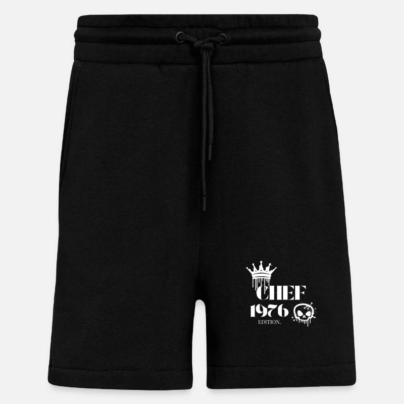 Édition Chef 1976 49e anniversaire Déclaration - Short bio décontracté fabriqué en UE - SOLID BLACK