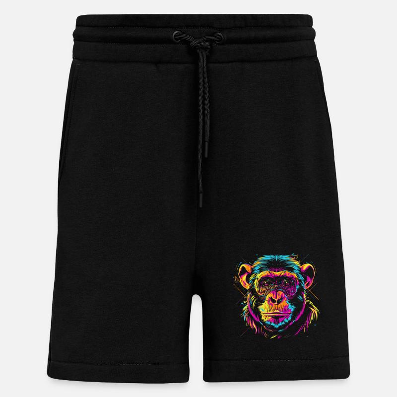 Neon Affenkopf im Pop-Art Stil - Shorts - made by SPREAD - SOLID BLACK