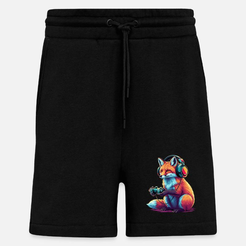 Fuchs Spiele Tier Videospiele Lustiger Fuchs - Shorts - made by SPREAD - SOLID BLACK