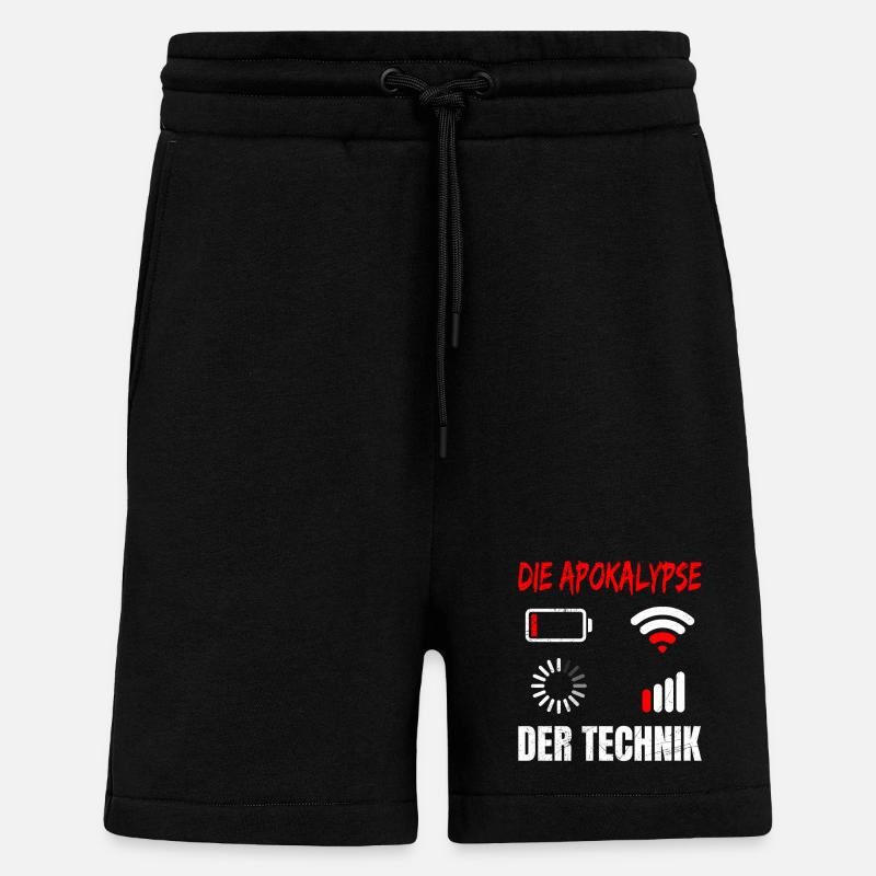 Coder L’APOCALYPSE DE LA TECHNOLOGIE DRÔLE - Short bio décontracté fabriqué en UE - SOLID BLACK