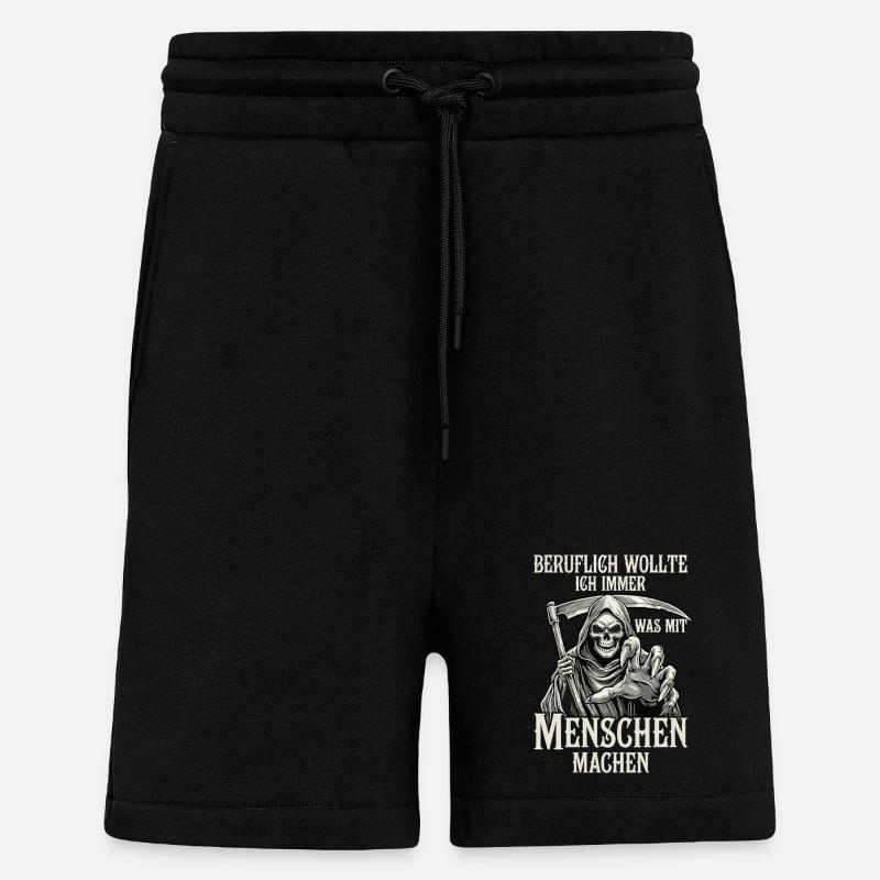 Beruflich was mit Menschen... (Sensenmann) - Shorts - made by SPREAD - SOLID BLACK