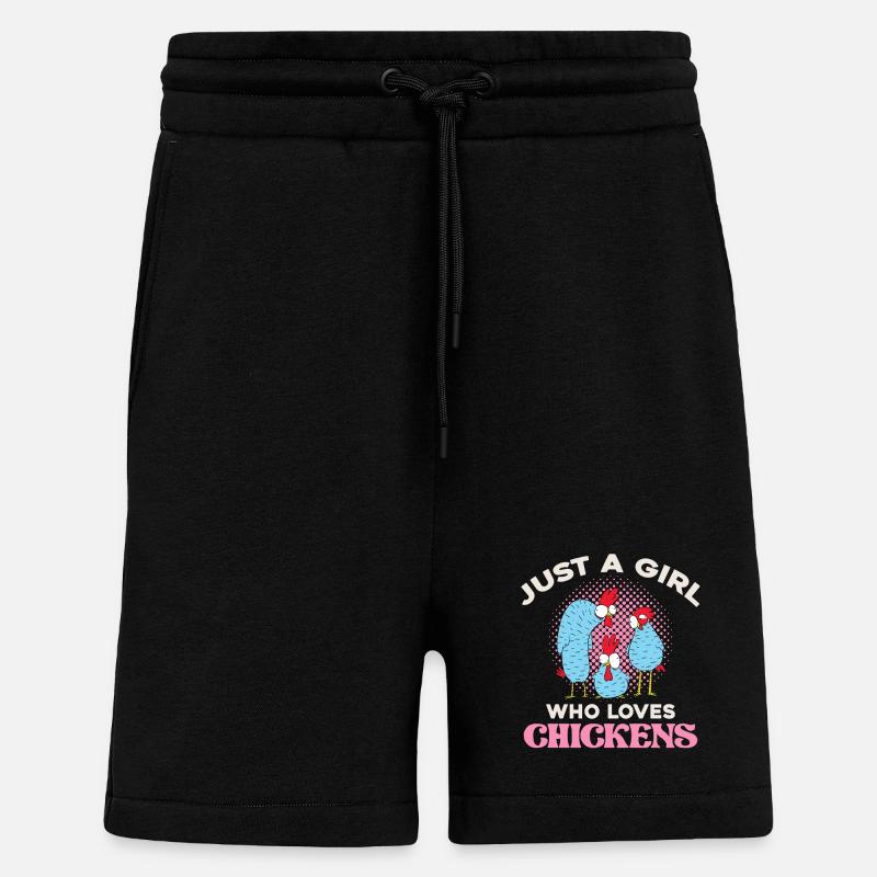 Nur ein Mädchen liebt Hühner - Shorts - made by SPREAD - SOLID BLACK
