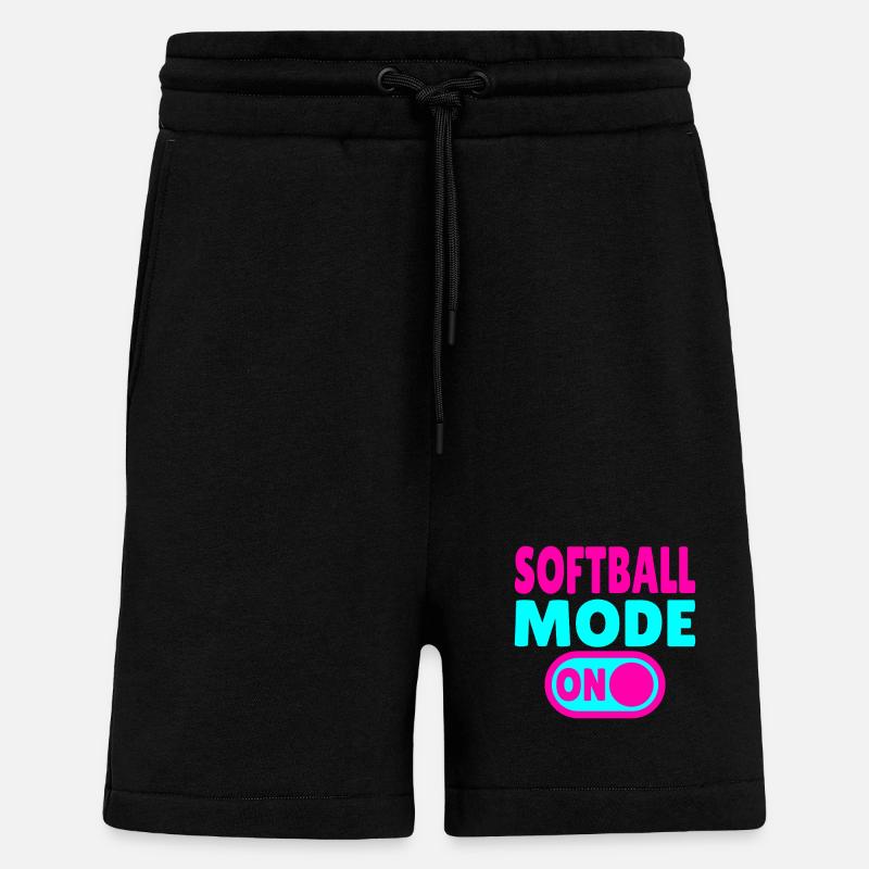 Mode softball activé - Short bio décontracté fabriqué en UE - SOLID BLACK
