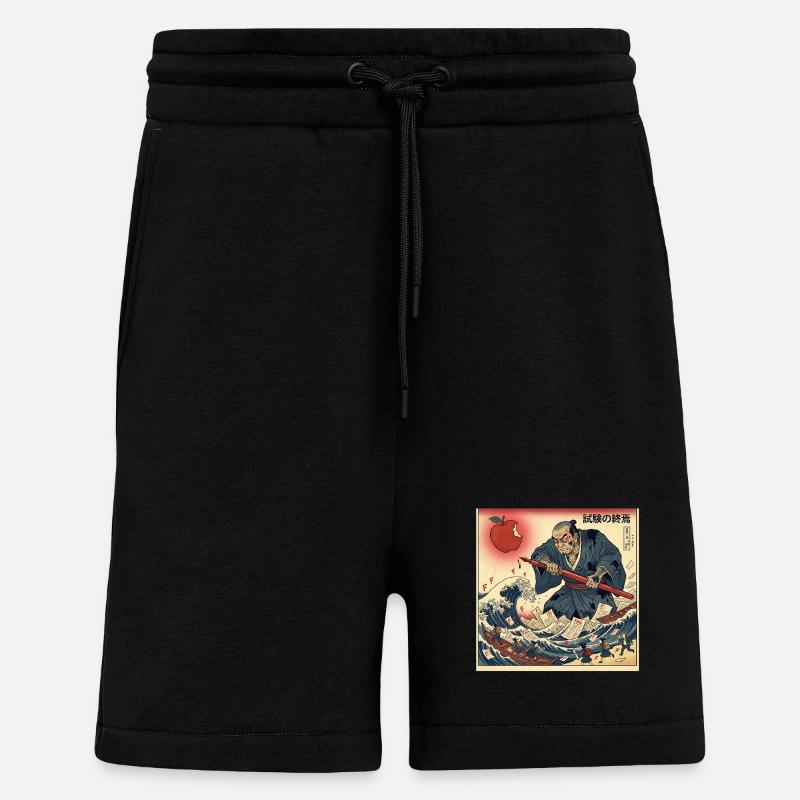 試験の終焉 Samurai Kampf Gegen Schulprüfungen - Shorts - made by SPREAD - SOLID BLACK
