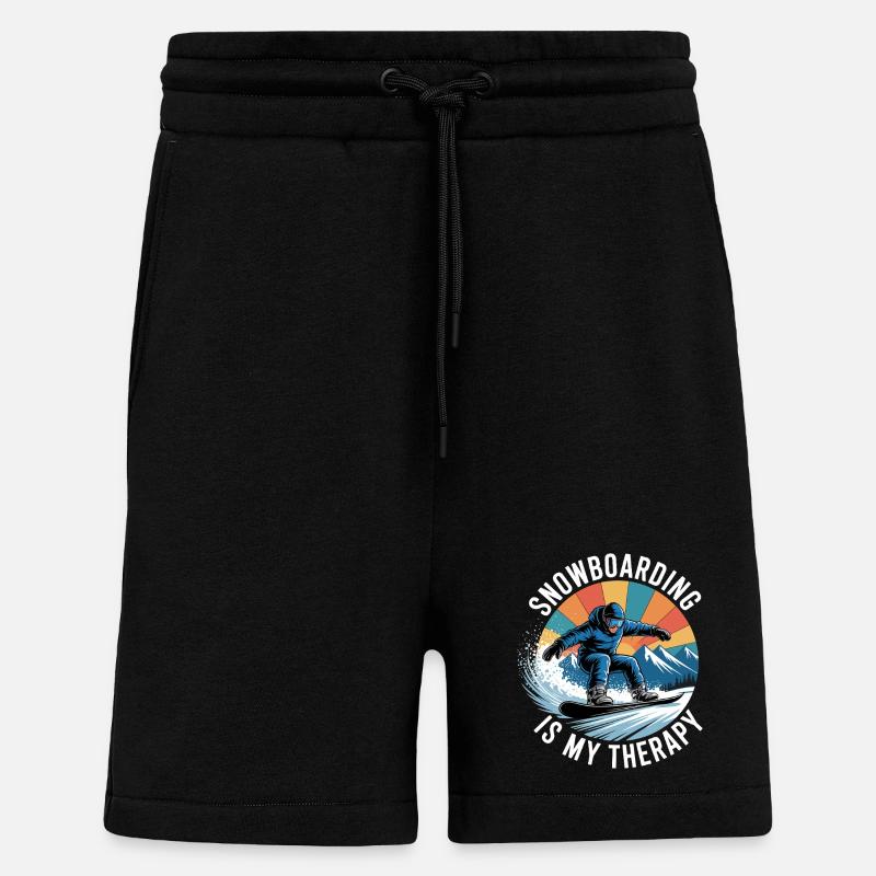 Snowboarding Is My Therapy - Shorts - made by SPREAD - SOLID BLACK