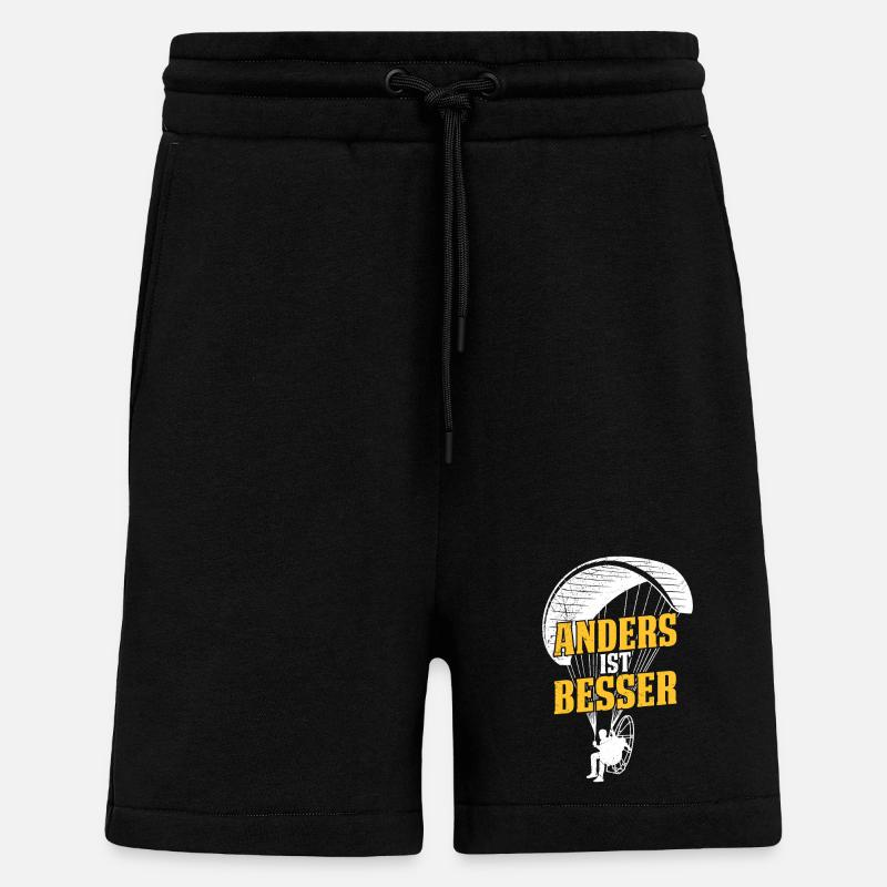 Paraglider DIFFERENT IS BETTER Fun - Shorts - made by SPREAD - SOLID BLACK