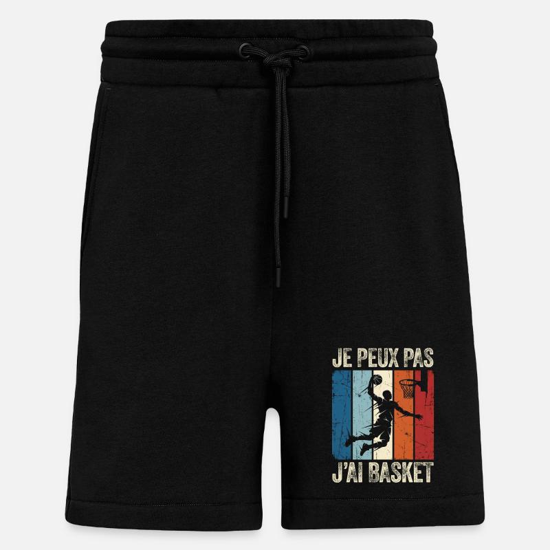 Je peux pas j'ai basket - Short bio décontracté fabriqué en UE - SOLID BLACK