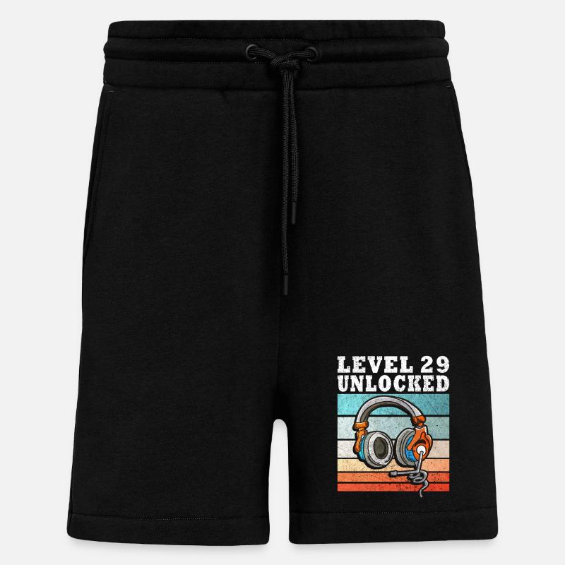 Level 29 Unlock Kopfhörer Retro - Shorts - made by SPREAD - SOLID BLACK