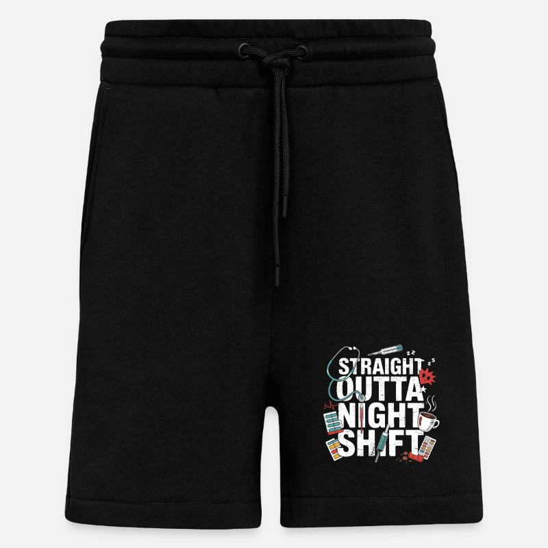 Nachtschicht Helden Motiv - Shorts - made by SPREAD - SOLID BLACK