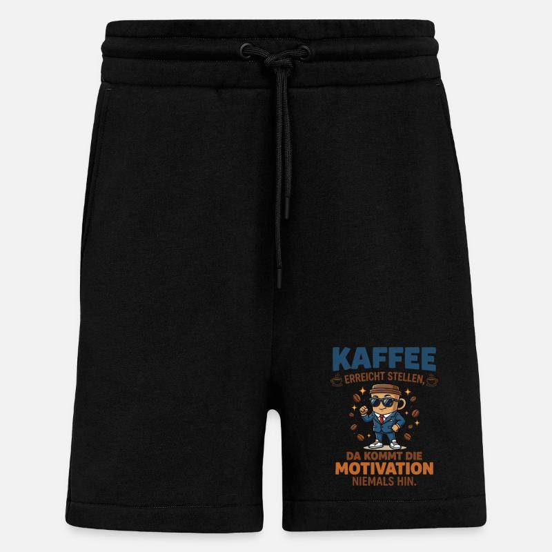 Café vs. Motivation – Design d’entreprise amusant - Short bio décontracté fabriqué en UE - SOLID BLACK