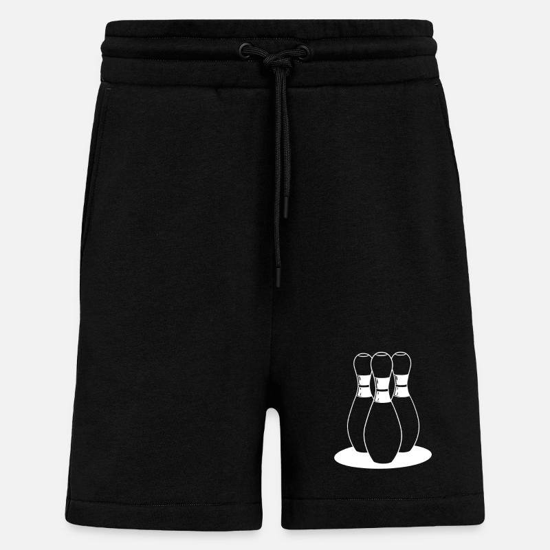 Bowling de dessins animés - Short bio décontracté fabriqué en UE - SOLID BLACK