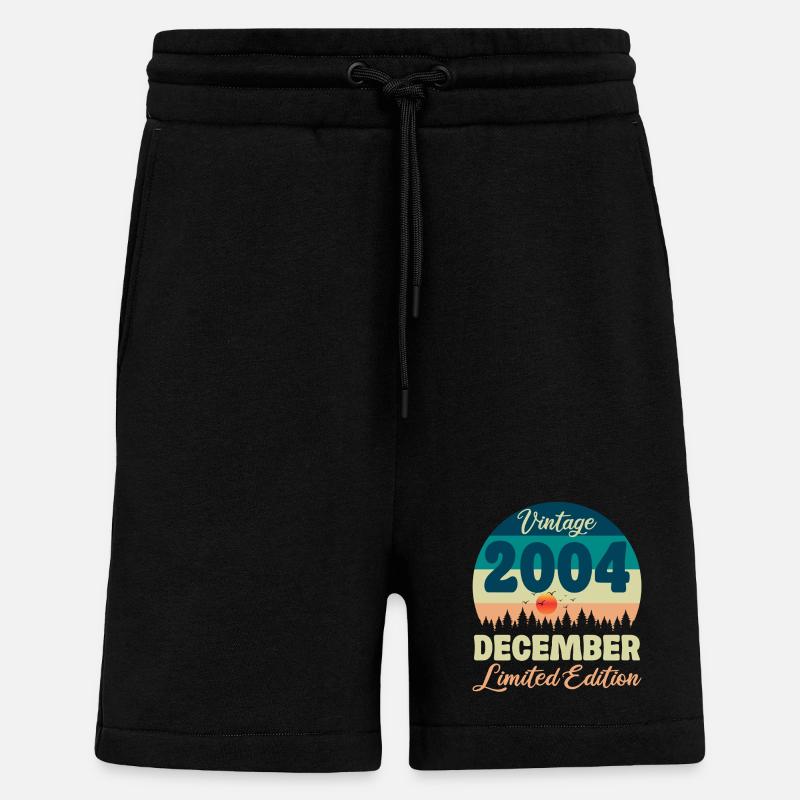 Anniversaire Décembre 2004 Cadeau D'anniversaire - Short bio décontracté fabriqué en UE - SOLID BLACK